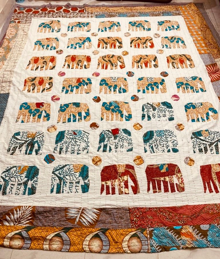 handloom cotton appliqué and kantha bedcovers