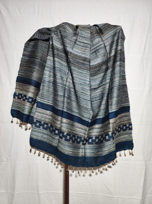 Handwoven woollen shawl pure tussar and wool