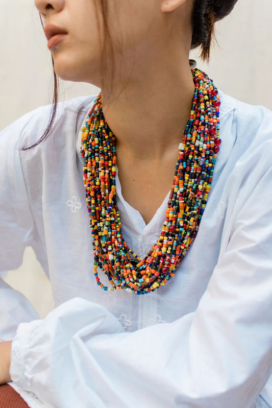 Multi colour Multi layer Tribal Necklace