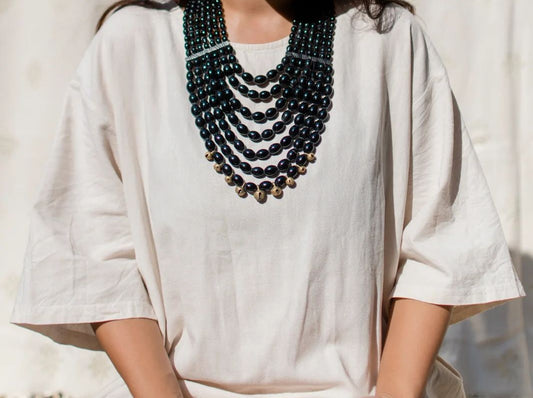 Black Multi layer Tribal Necklace