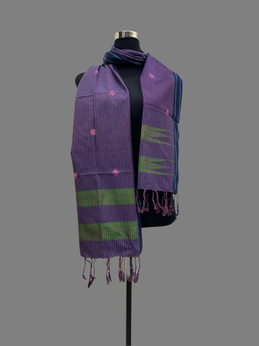 Purple Ilkal Cotton Silk w. Kasuti Stole