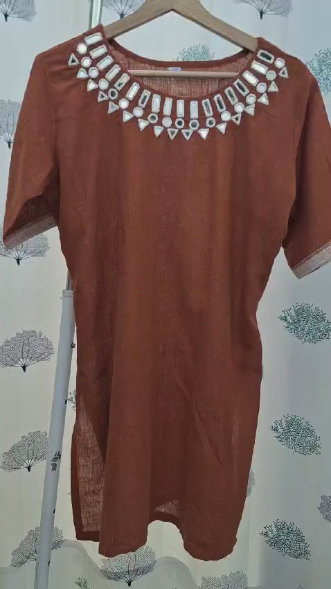 Rust - Handmade Kala cotton kurtas