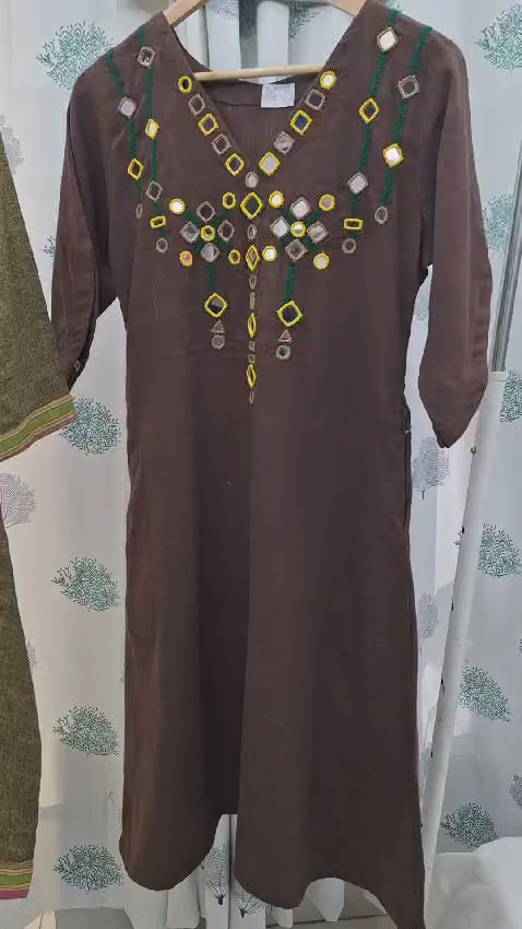 brown - Handmade Kala cotton kurtas