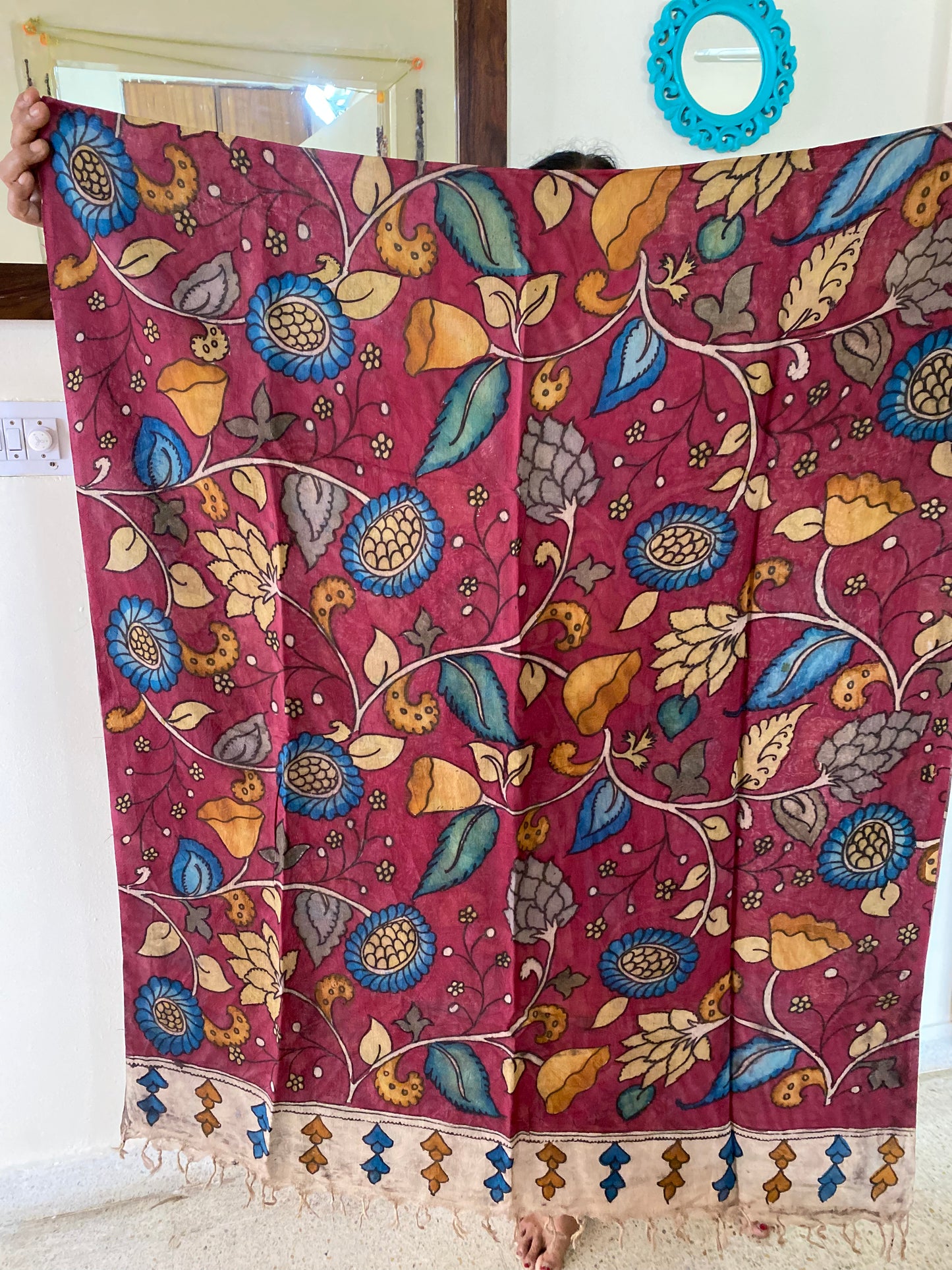 Kalamkari hand drawn dupatta