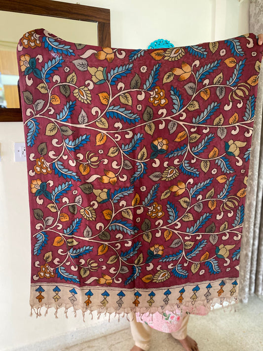 Kalamkari hand drawn dupatta