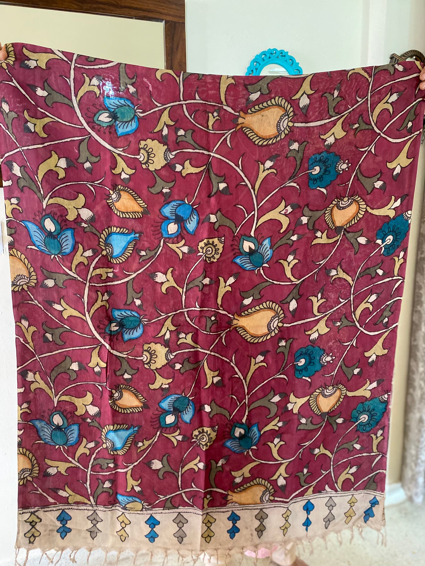 Kalamkari hand drawn dupatta