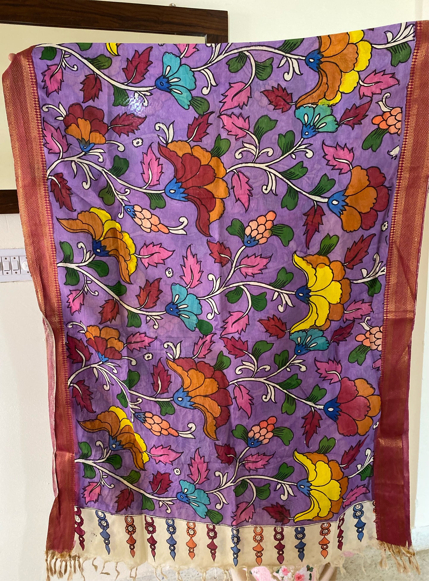 Kalamkari hand drawn dupatta