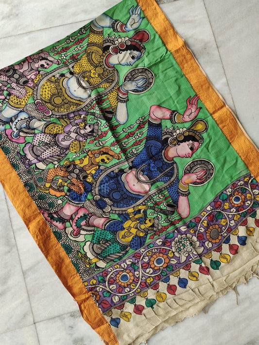 Kalamkari hand drawn dupatta