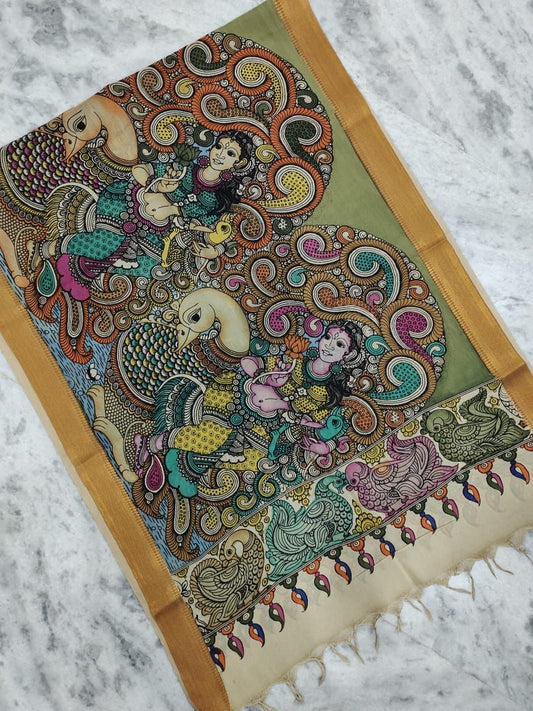 Kalamkari hand drawn dupatta